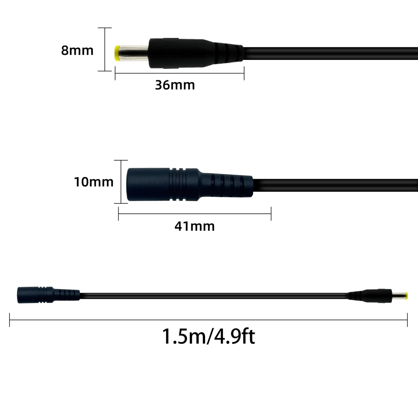 DC4.0x1.7mm Male to Female DC Power Extension Cable for Bluetooth Speaker Walkman Fan 12V DC Power Cable IP Surveillance Camera Table Lamp LED Strip Lights and Other Equipment