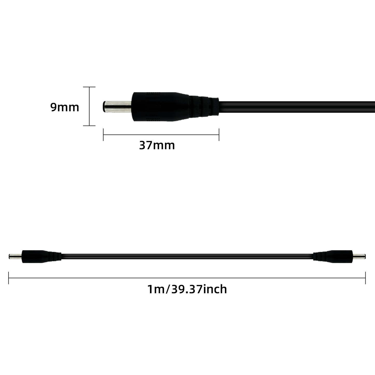 DC3.5x1.35mm to 5.5x2.1mm or 5.5x2.5mm 12V Male to Male Cable for LED Strip Lights Mini Speaker CCTV Surveillance Camera