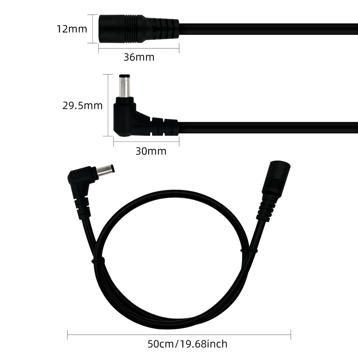 DC5.5 x 2.5mm Male to Female 12V Power Extension Cable Barrel Connector for CCTV Surveillance Camera Router LED Strip Light DRV Printer