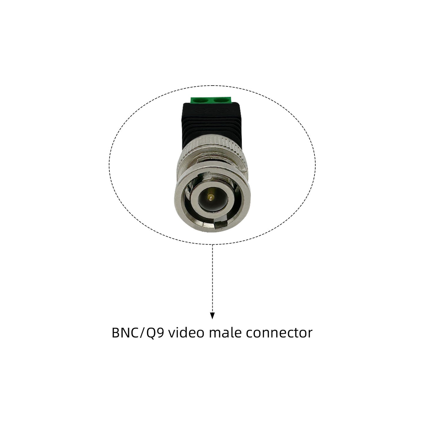 BNC Connectors Solderless Video Balanced Connectors BNC to Cat5e Adapter for Autoscan CCTV Surveillance Cameras etc