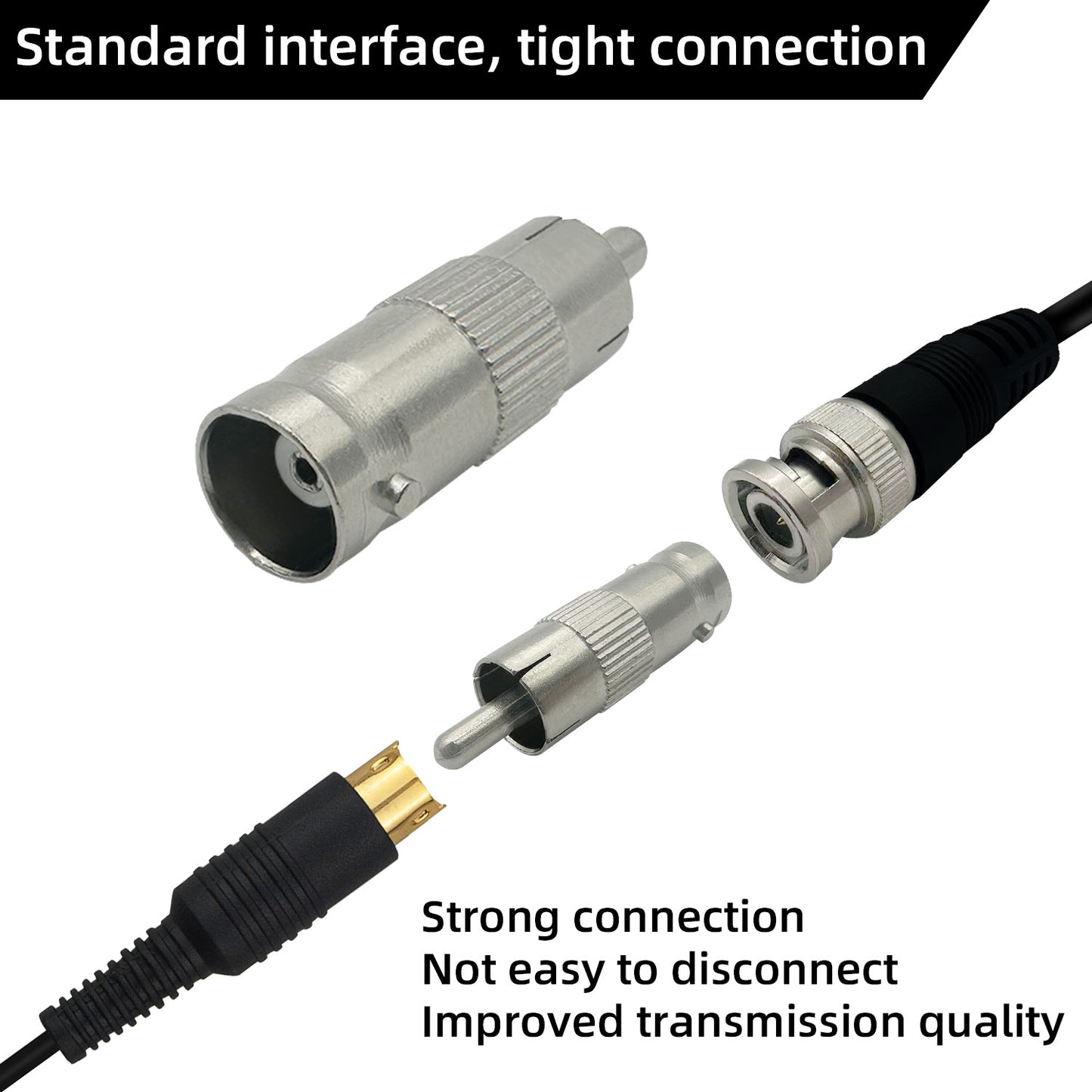 10pcs BNC Female to RCA Male for CCTV Coaxial Cable Coupler Connector Plug Adapter
