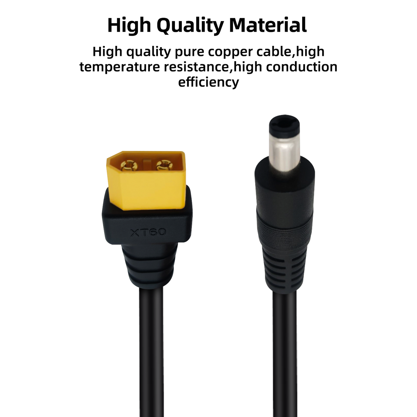 XT60 to DC5.5x2.1mm 14AWG Power Cord, Adapter for FPV, Goggles, Outdoor Power Cords, Solar Batteries, etc.