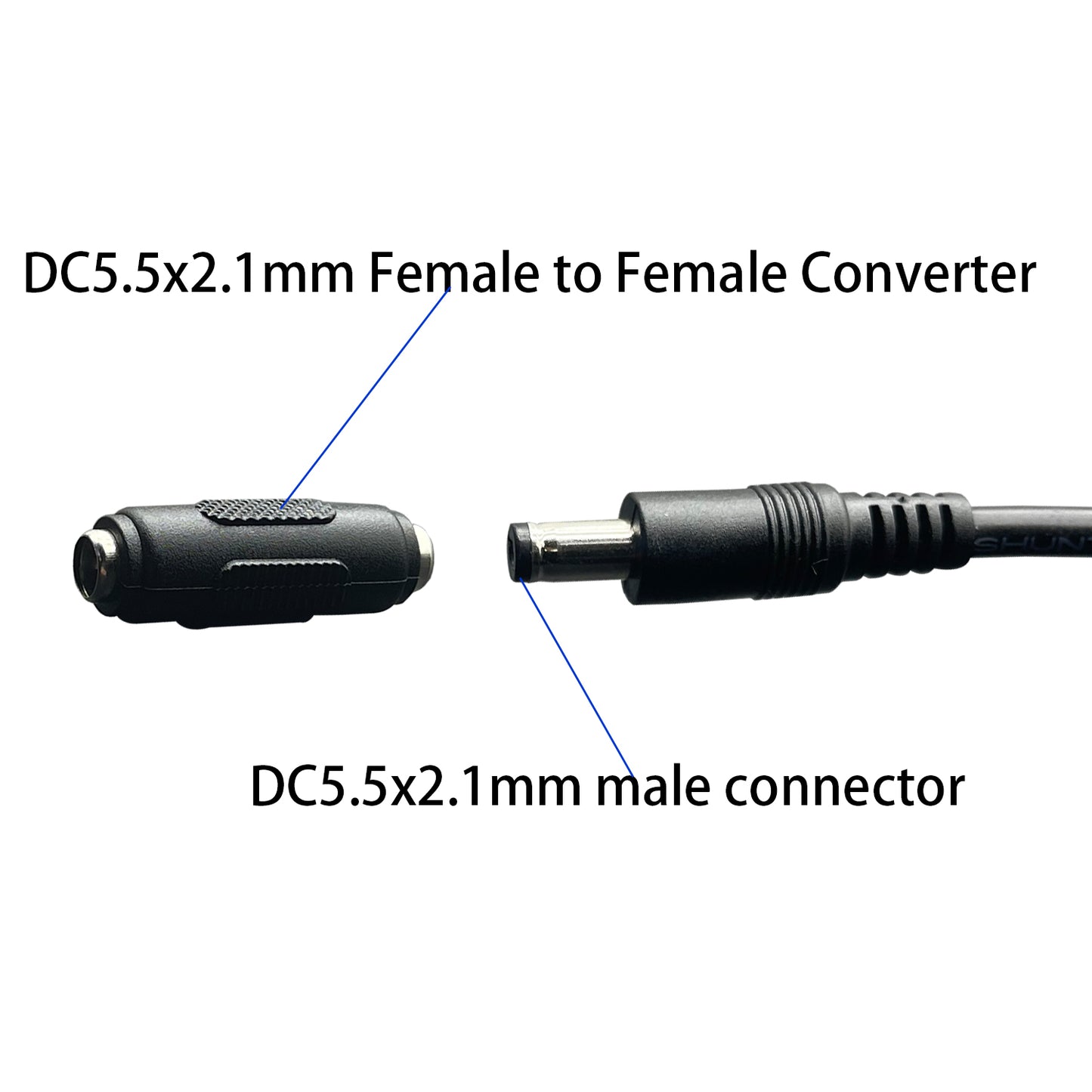 12V DC Connector Female to Female DC Power Connector Barrel Connector for LED Strip Light CCTV Surveillance Camera 10pcs