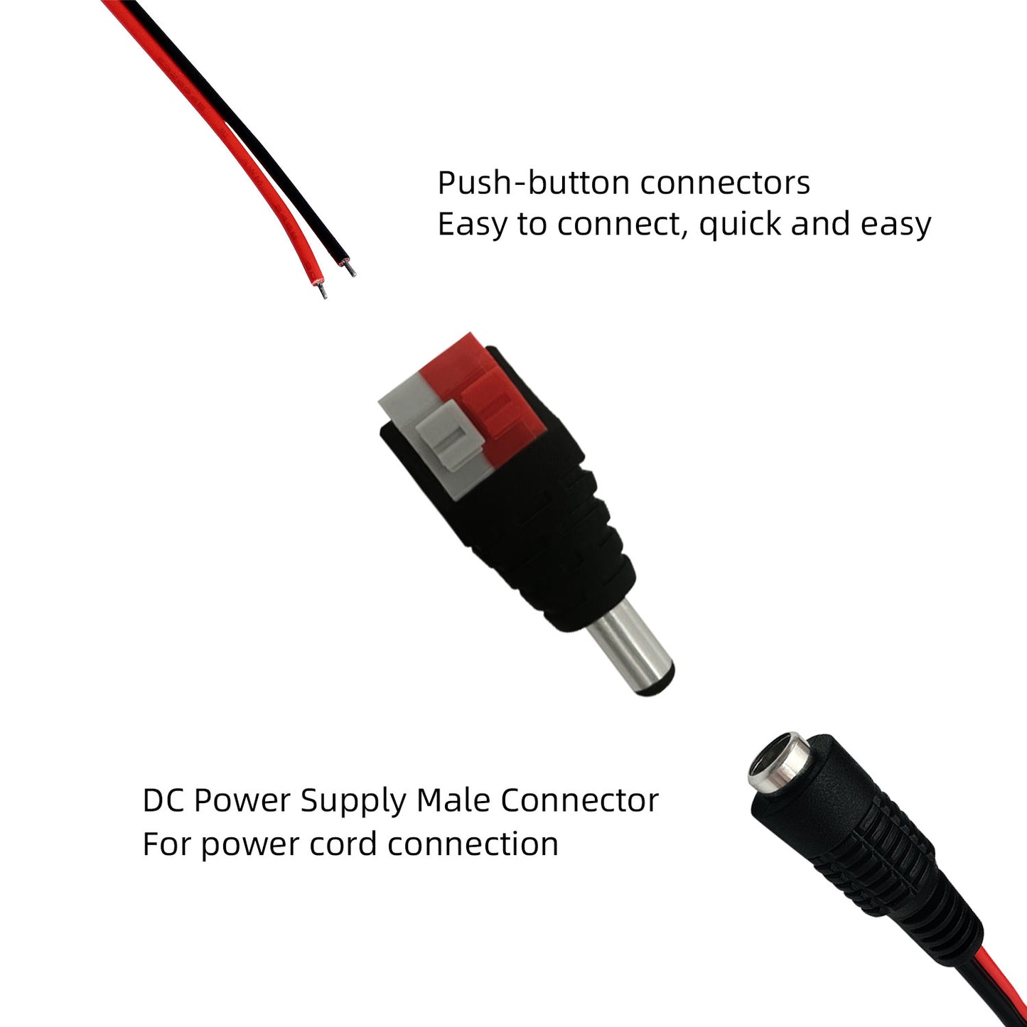 20pcs DC5.5 x 2.1mm DC Connector 12V 3A Barrel Connector for LED Connector