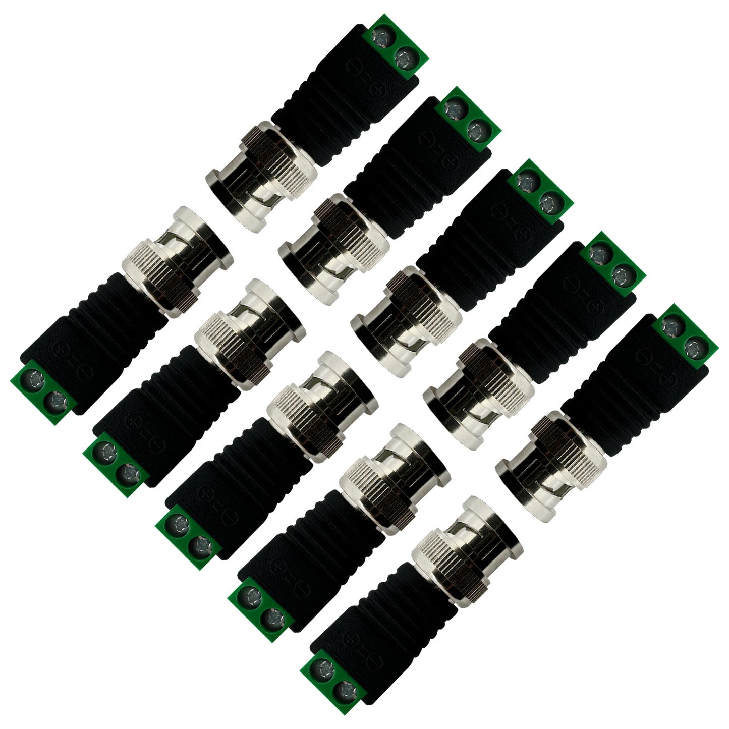 BNC Connectors Solderless Video Balanced Connectors BNC to Cat5e Adapter for Autoscan CCTV Surveillance Cameras etc
