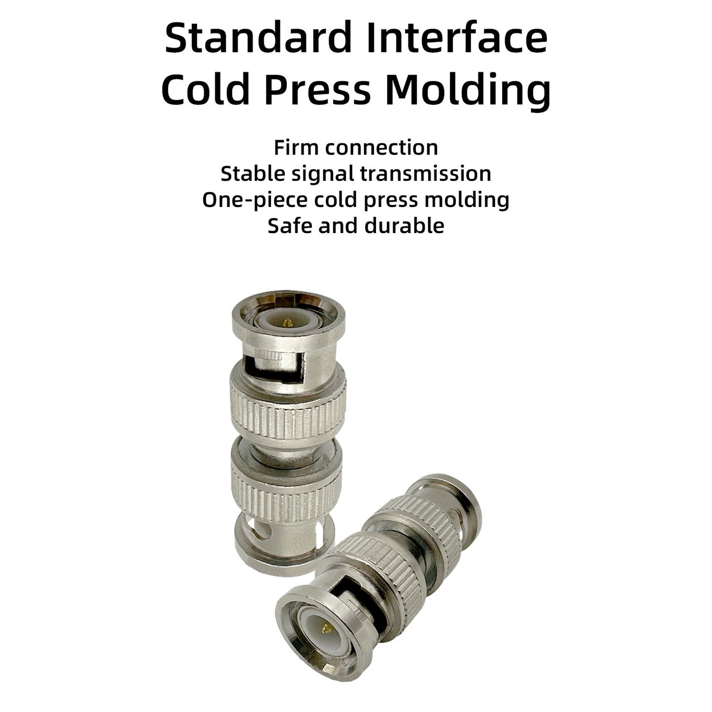 BNC Male to Male Plug Adapter Silver Coupler Connector BNC Male Coaxial Connector for CCTV RG59 Cable Security System Cameras, 10pcs