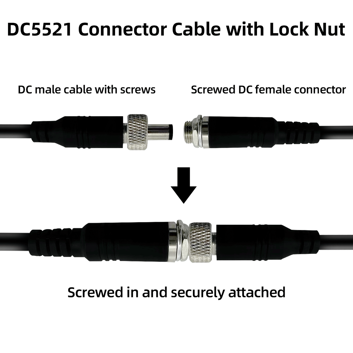 5.5×2.1 mm Pigtail Power Cord 12V 5A Barrel Connector 12V Power Connector