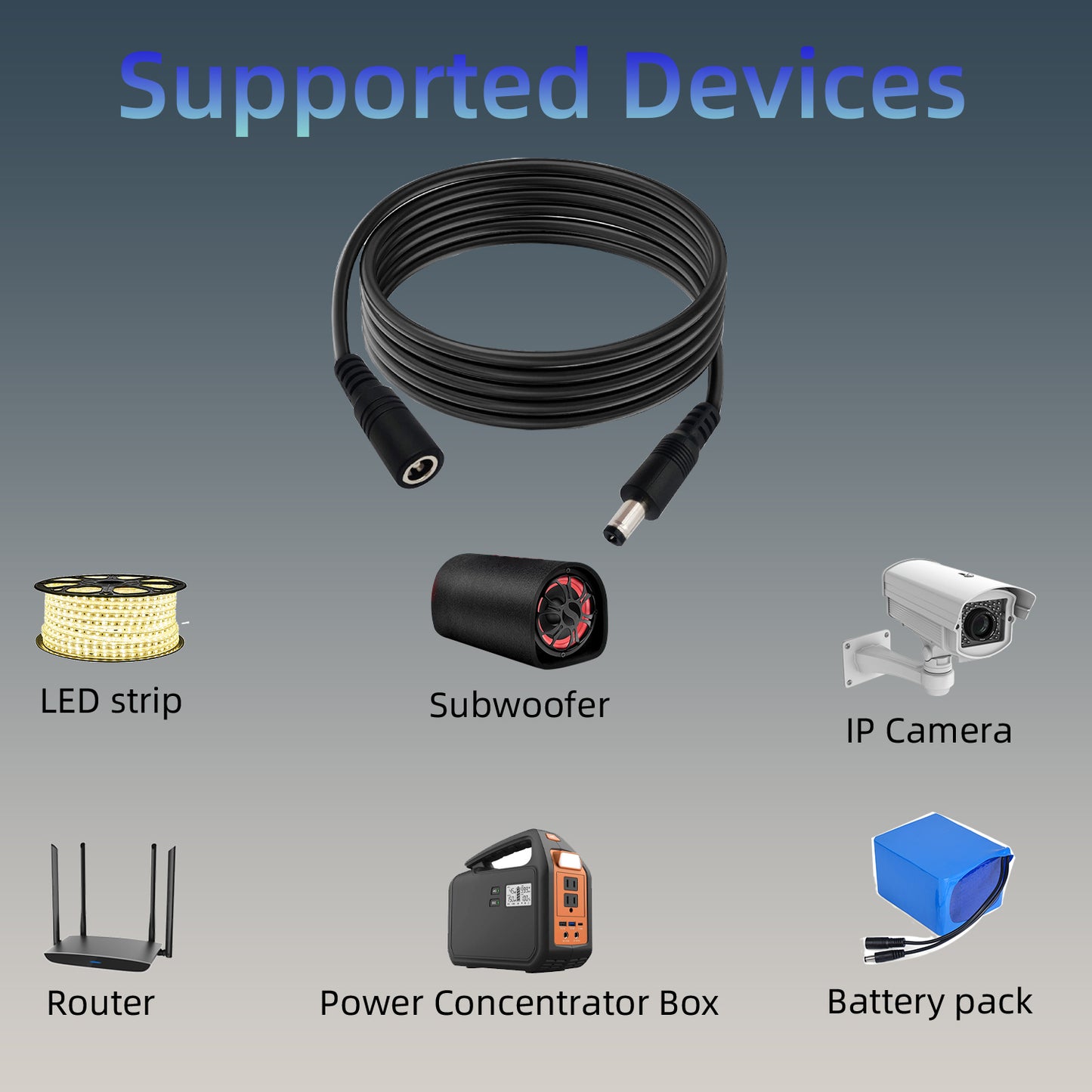 2 pcs/4.9ft DC5.5X 2.1mm, 12V 24V 16AWG Male to Female DC Extension Cord for Solar Panel Router LED Light Bar Power Extension Cord Projector Printer
