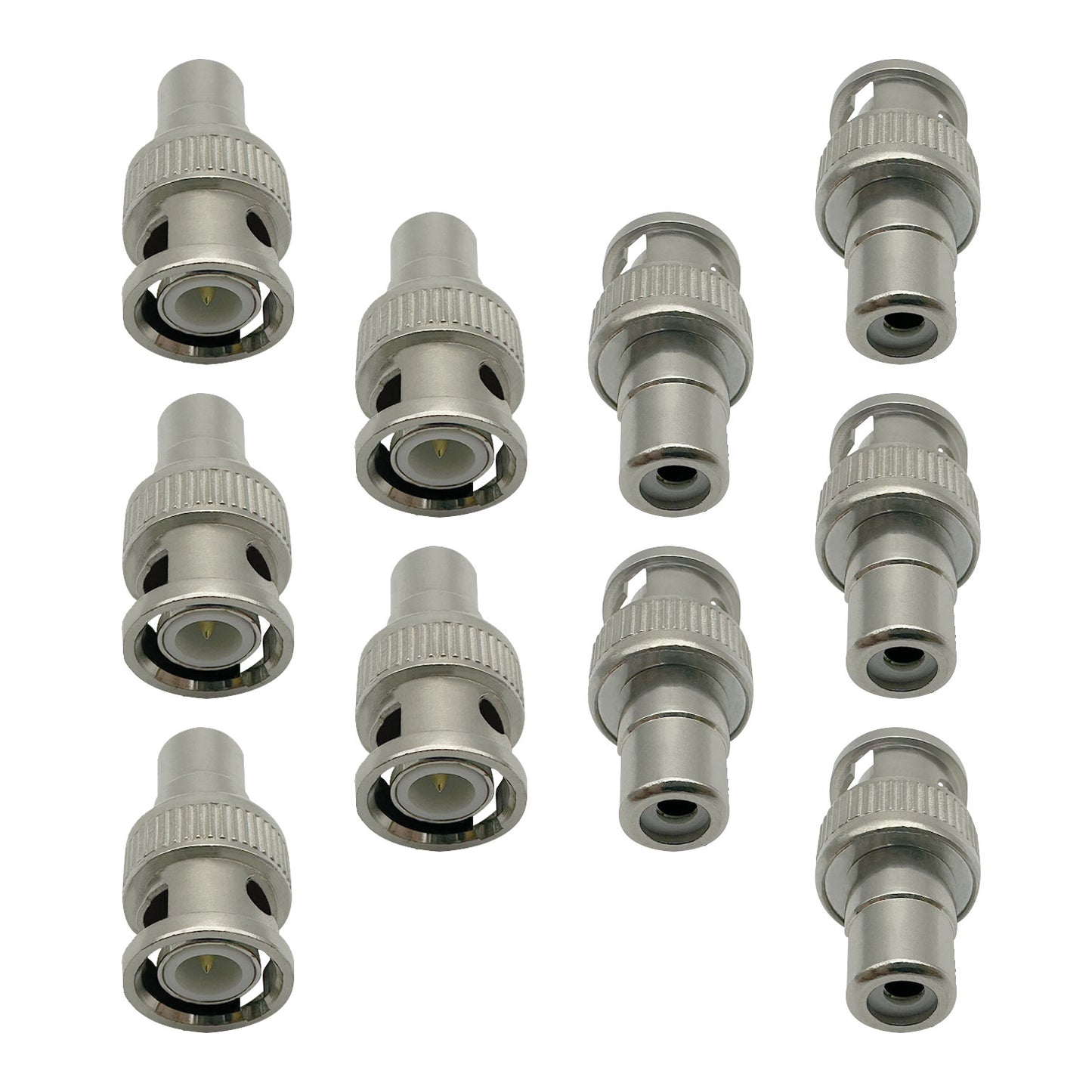 10pcs BNC to RCA Adapter BNC Male to RCA Female Coaxial Connector RG6 Adapter Kit Coupler for CCTV Surveillance Cameras