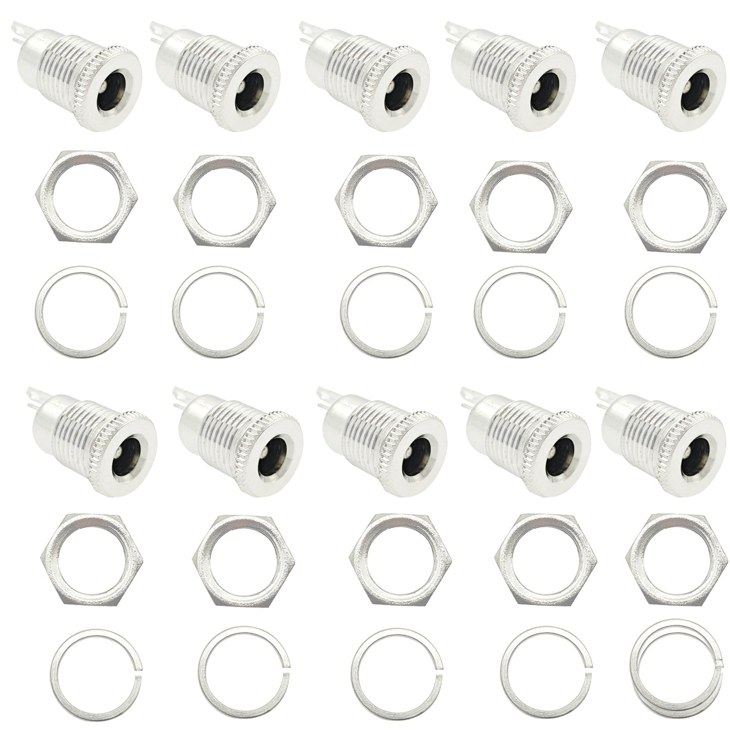 DC Power Jack 5.5 x 2.5mm Female DC Cartridge Jack Panel Mount Connector