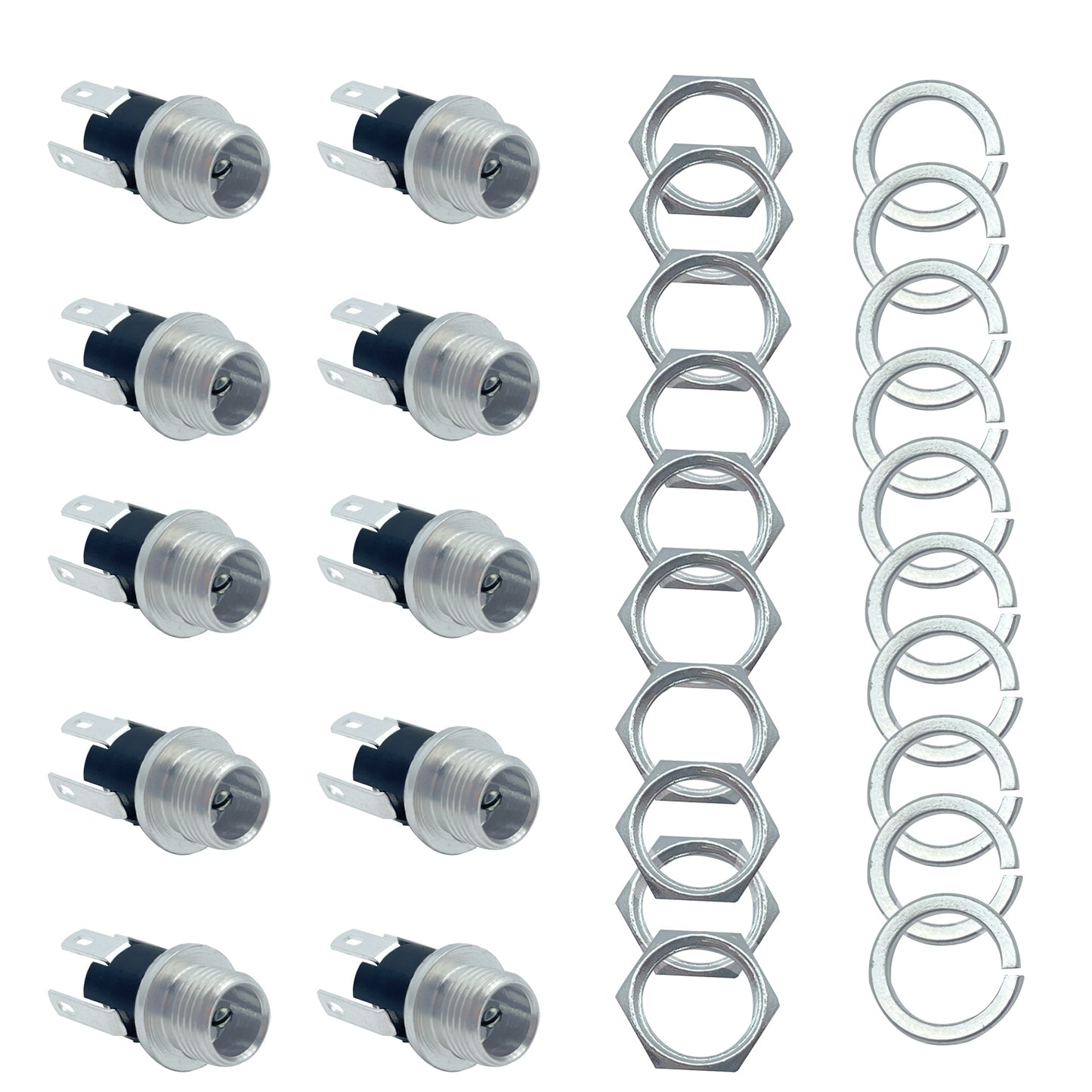 DC Power Jack 5.5 x 2.1 mm Female DC Plug-in Jack Panel Mounting Connectors