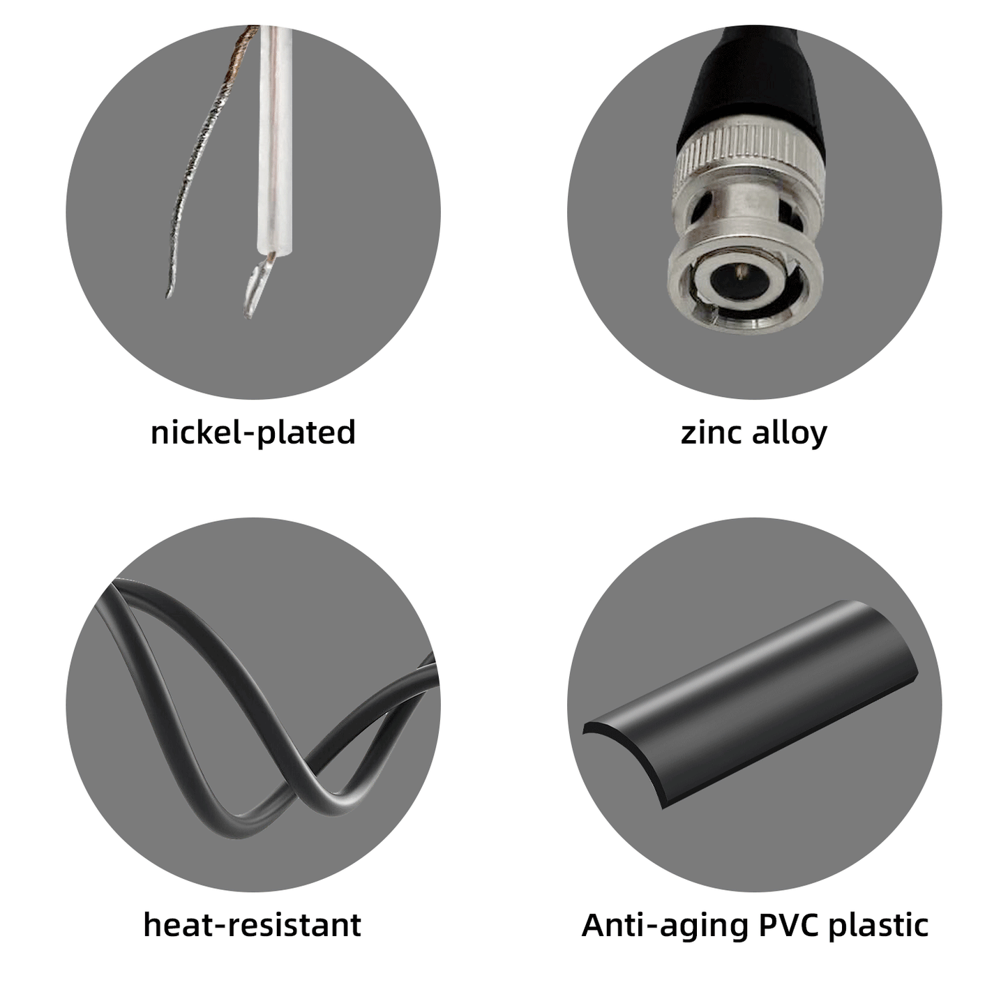 bnc Cable Male/Female, bnc Cable Pigtail Bare Wire for CCTV Camera Terminal Adapters and Other Devices