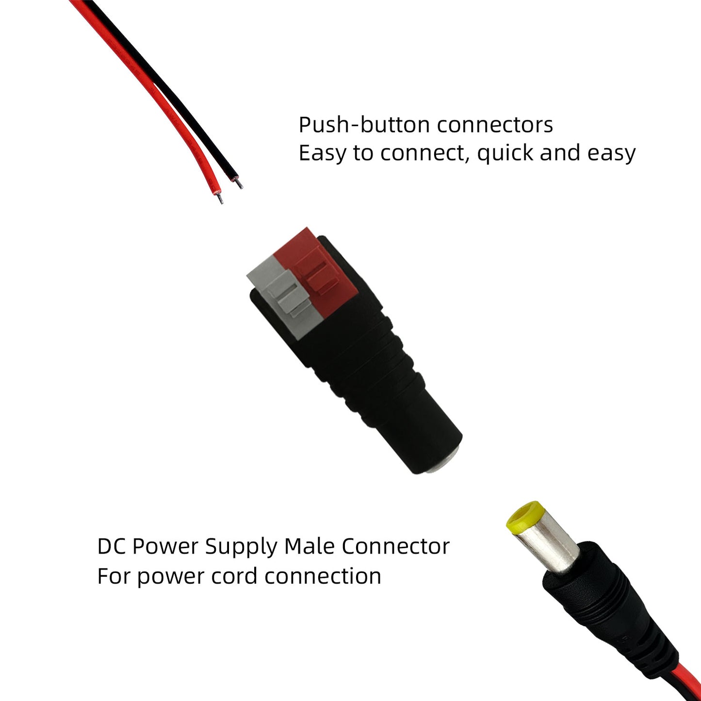 20pcs DC5.5 x 2.1mm DC Connector 12V 3A Barrel Connector for LED Connector