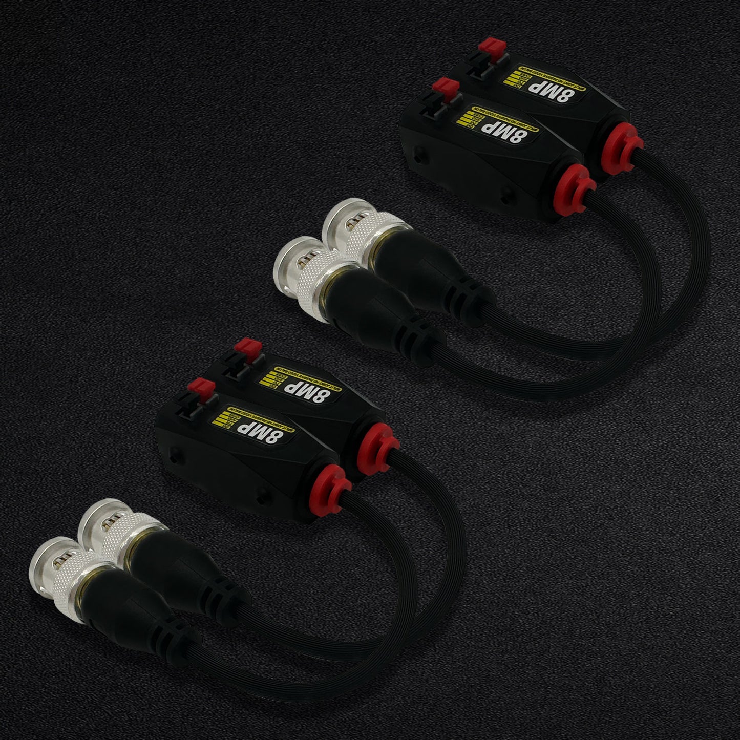 4pcs 8MP BNC Video Baluns, Passive Connectors for CCTV Surveillance Cameras/HD/CVI/AHD/TVI/CVBS