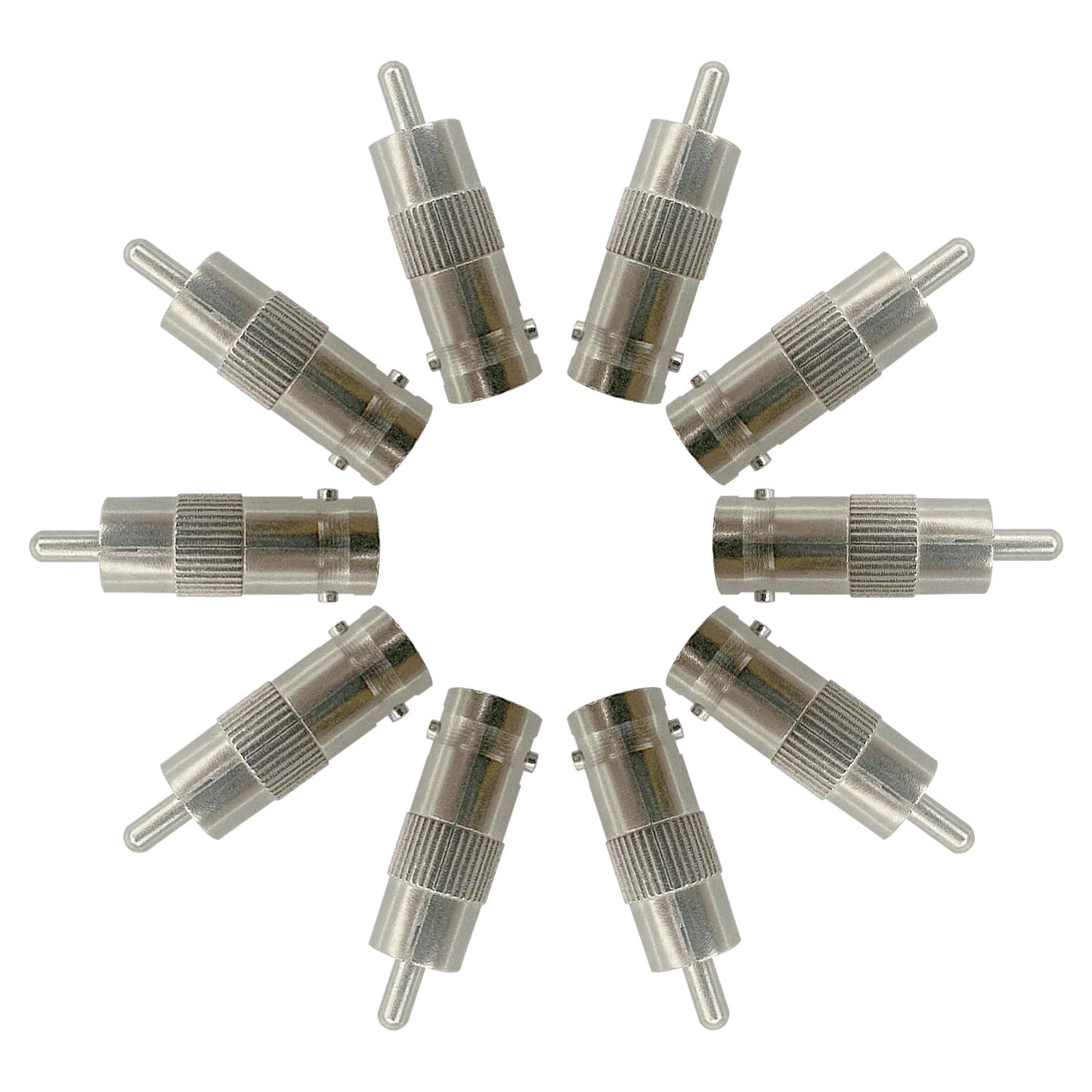10pcs BNC Female to RCA Male for CCTV Coaxial Cable Coupler Connector Plug Adapter