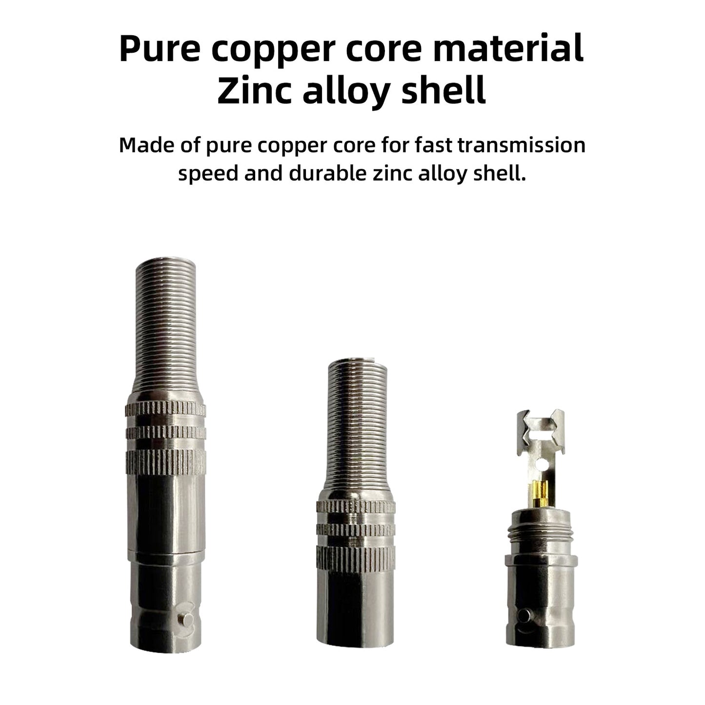 75 Ohm HD BNC Female Plug Q9 Surveillance Video Coaxial Cable Connector 75-5 HD-SDI Solderless Safety Cable 75Ω Feedthrough Connector