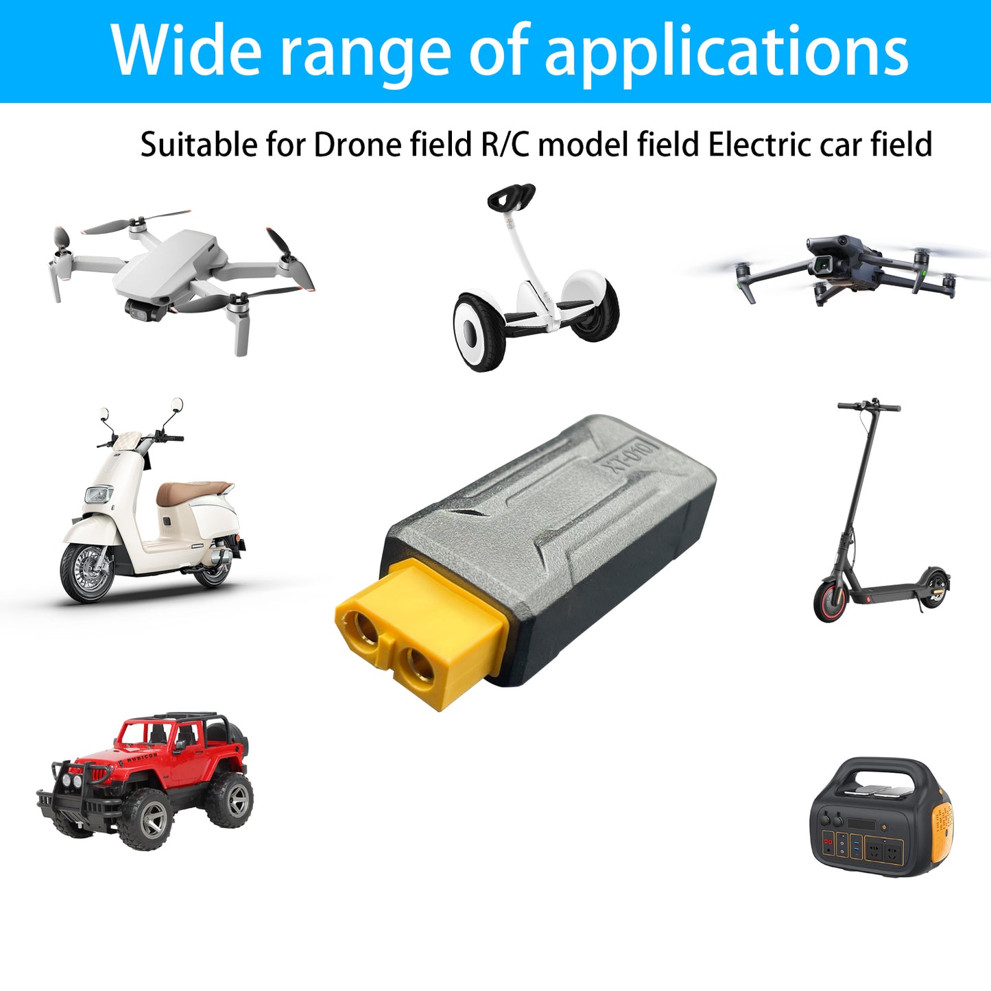 XT60 Connector Adapter XT60 Wireless Adapter for RC FPV Remote Control Vehicles Airplanes Drones Energy Storage Power Supply Solar Panel
