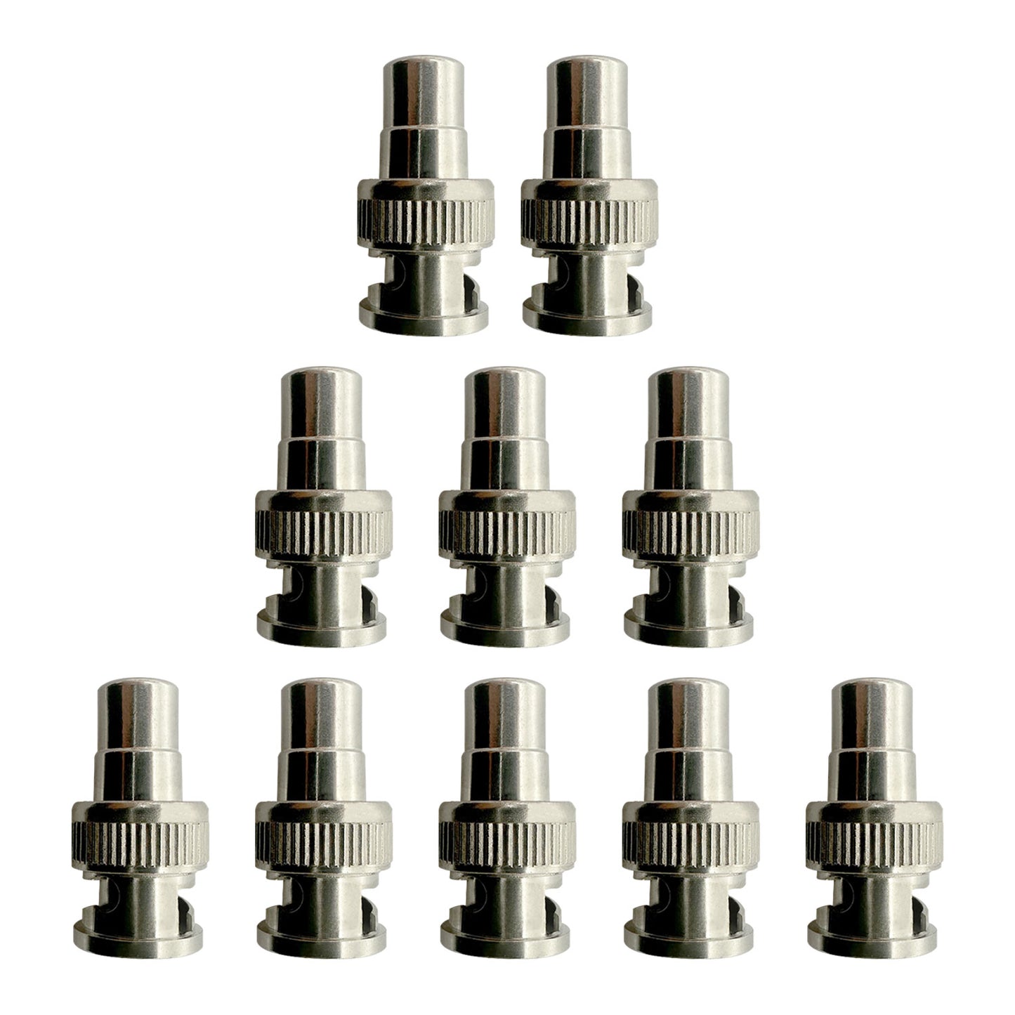 10pcs BNC to RCA Adapter BNC Male to RCA Female Coaxial Connector RG6 Adapter Kit Coupler for CCTV Surveillance Cameras
