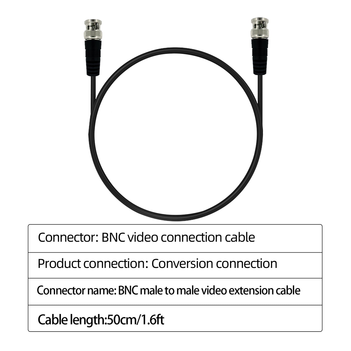 bnc Male to Male Extension Cable bnc Connector for CCTV Surveillance Camera Video Transmission coaxial Cable