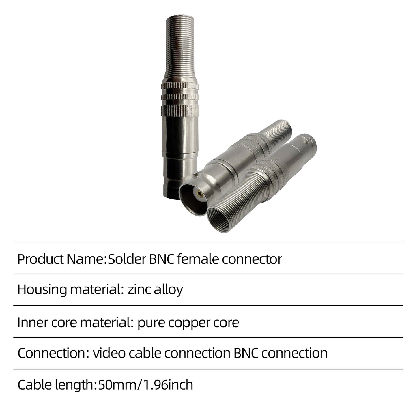 75 Ohm HD BNC Female Plug Q9 Surveillance Video Coaxial Cable Connector 75-5 HD-SDI Solderless Safety Cable 75Ω Feedthrough Connector