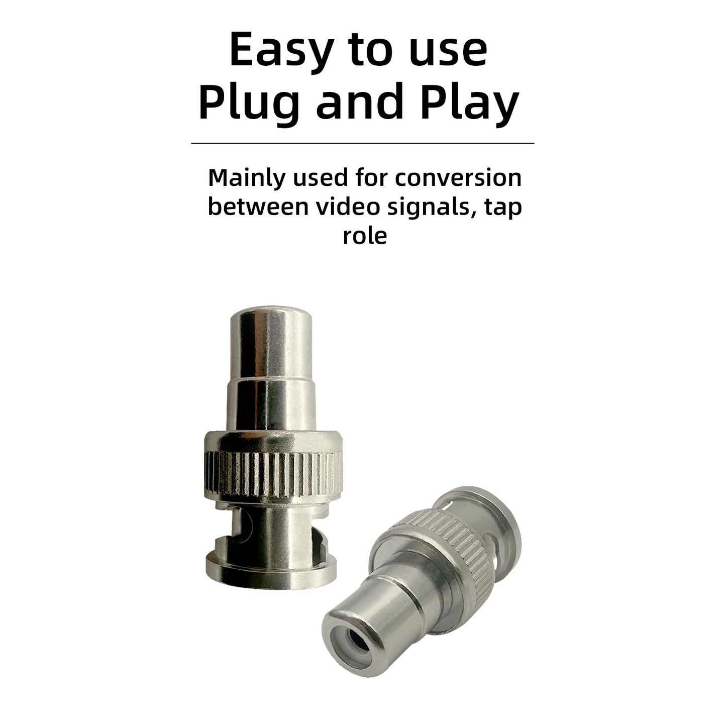 10pcs BNC to RCA Adapter BNC Male to RCA Female Coaxial Connector RG6 Adapter Kit Coupler for CCTV Surveillance Cameras