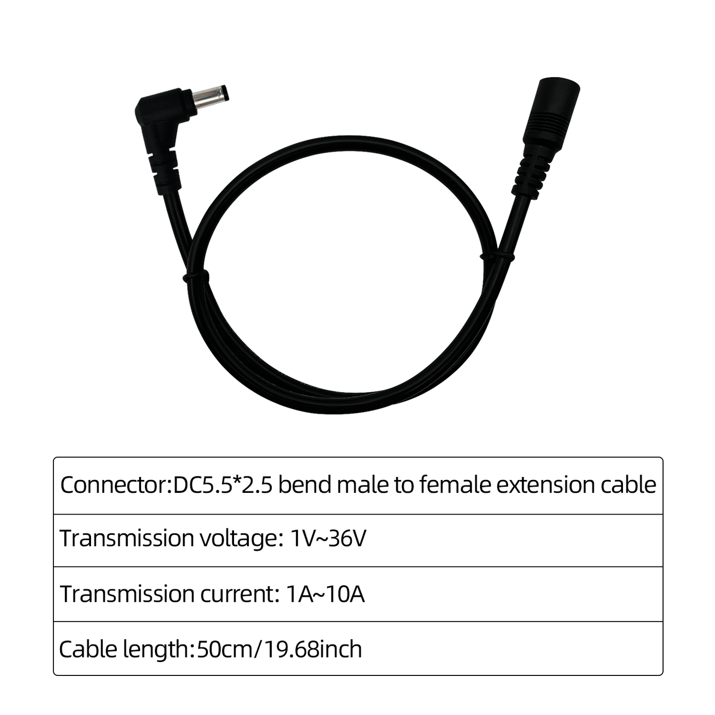 DC5.5 x 2.5mm Male to Female 12V Power Extension Cable Barrel Connector for CCTV Surveillance Camera Router LED Strip Light DRV Printer