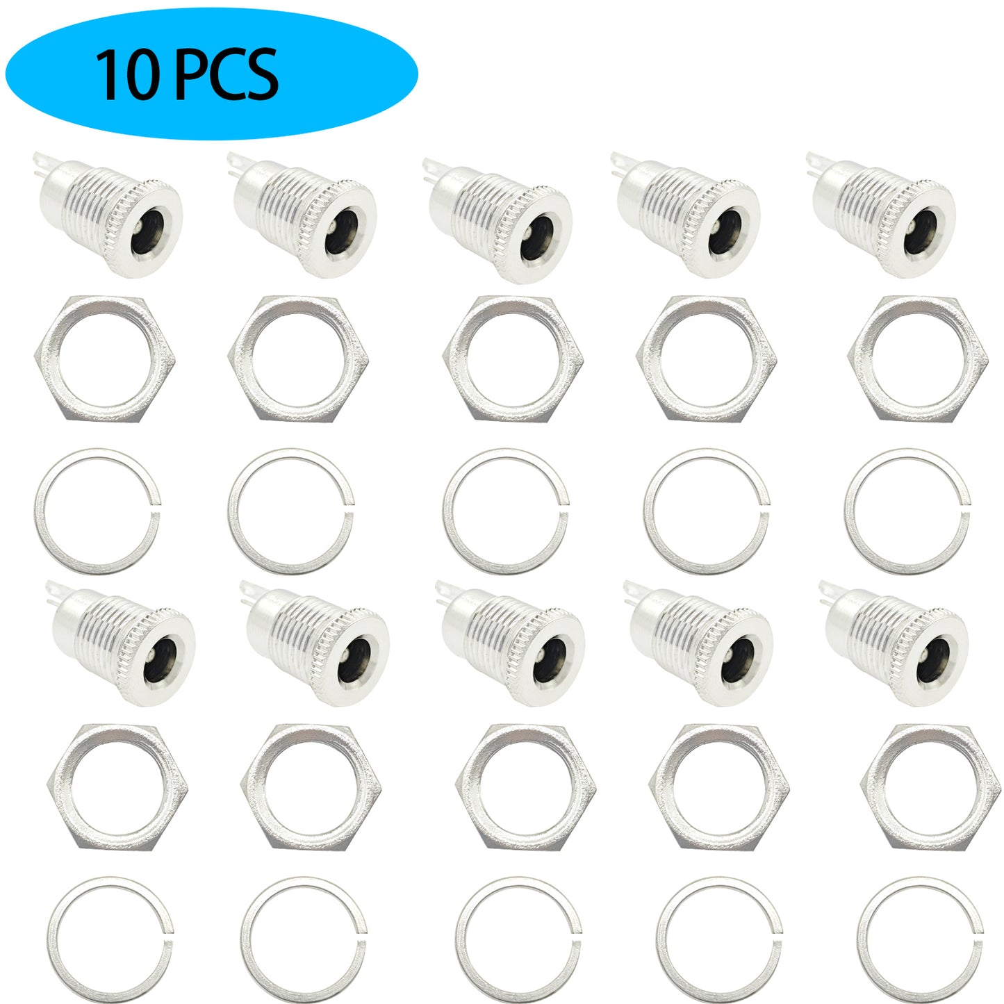 DC Power Jack 5.5 x 2.5mm Female DC Cartridge Jack Panel Mount Connector