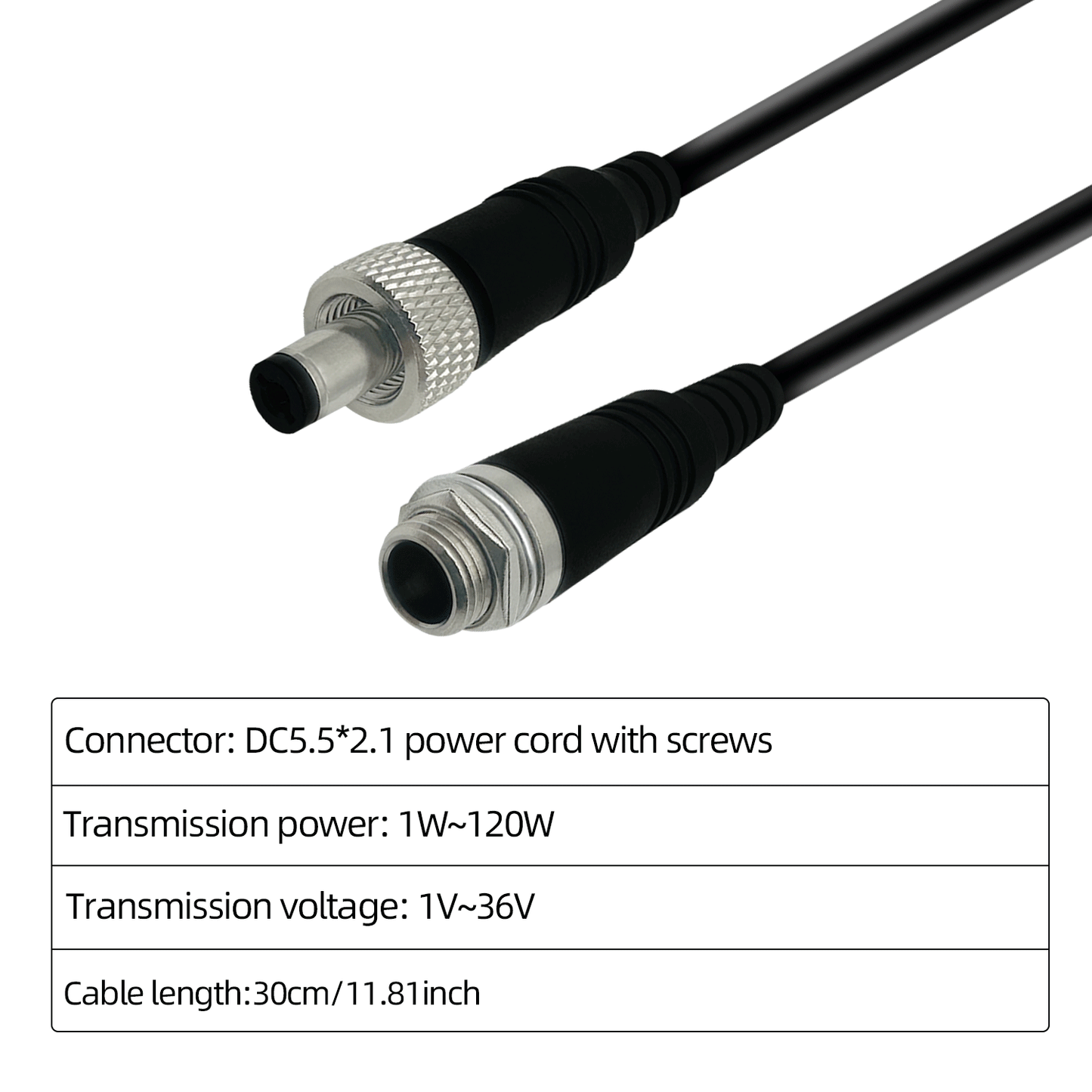 5.5×2.1 mm Pigtail Power Cord 12V 5A Barrel Connector 12V Power Connector