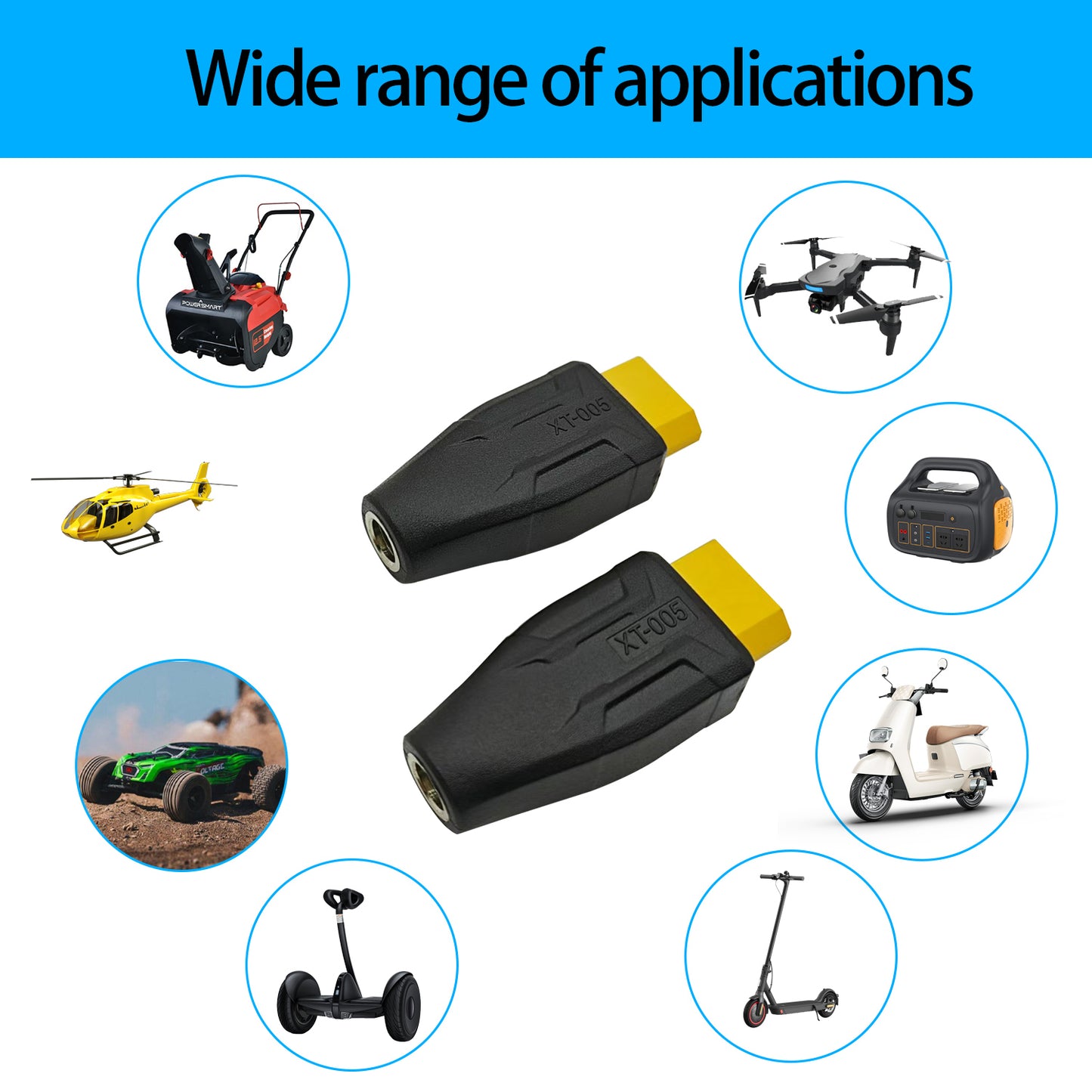 XT60 Adapter to DC5521 Connector for FPV Drone Model Storage Power Supply