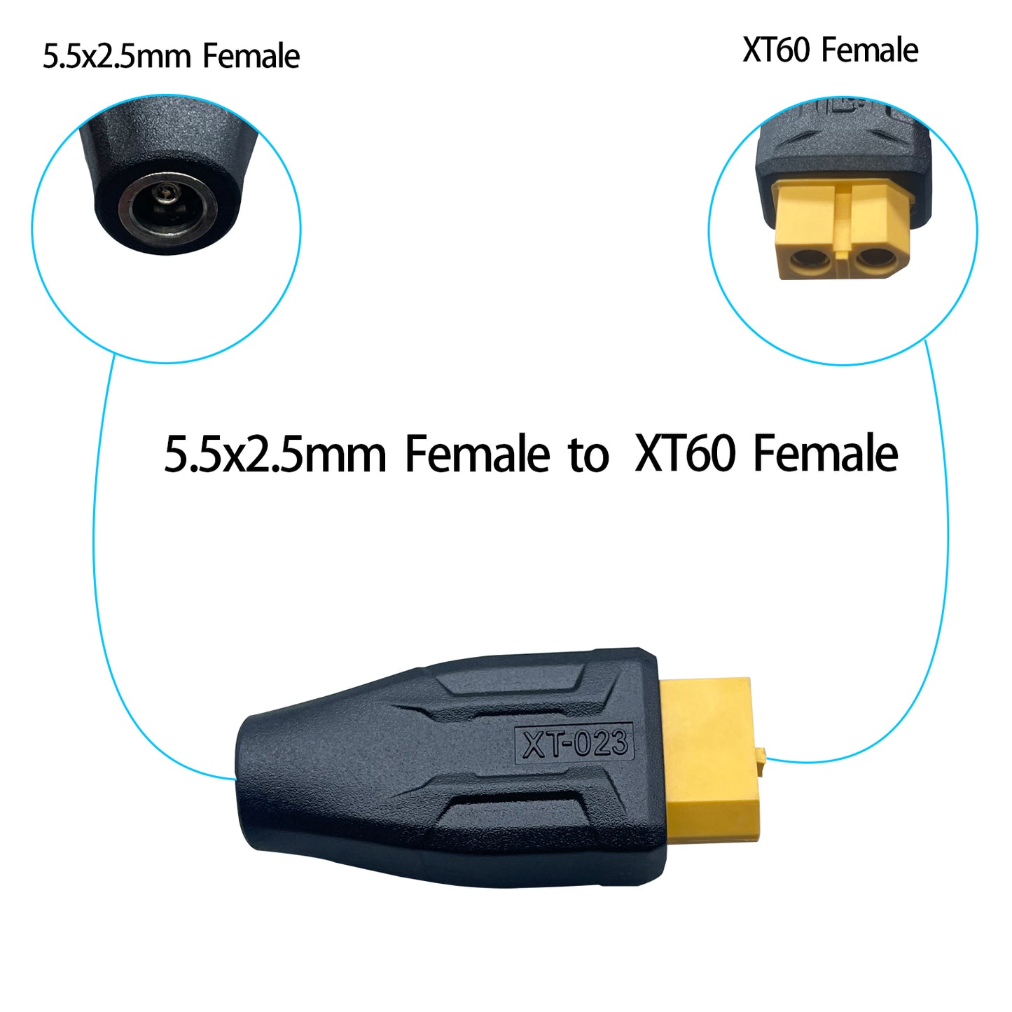 XT60 to DC5525 Connector XT60 Adapter for Model Airplanes Power Connector Drone Models Energy Storage Power Supply