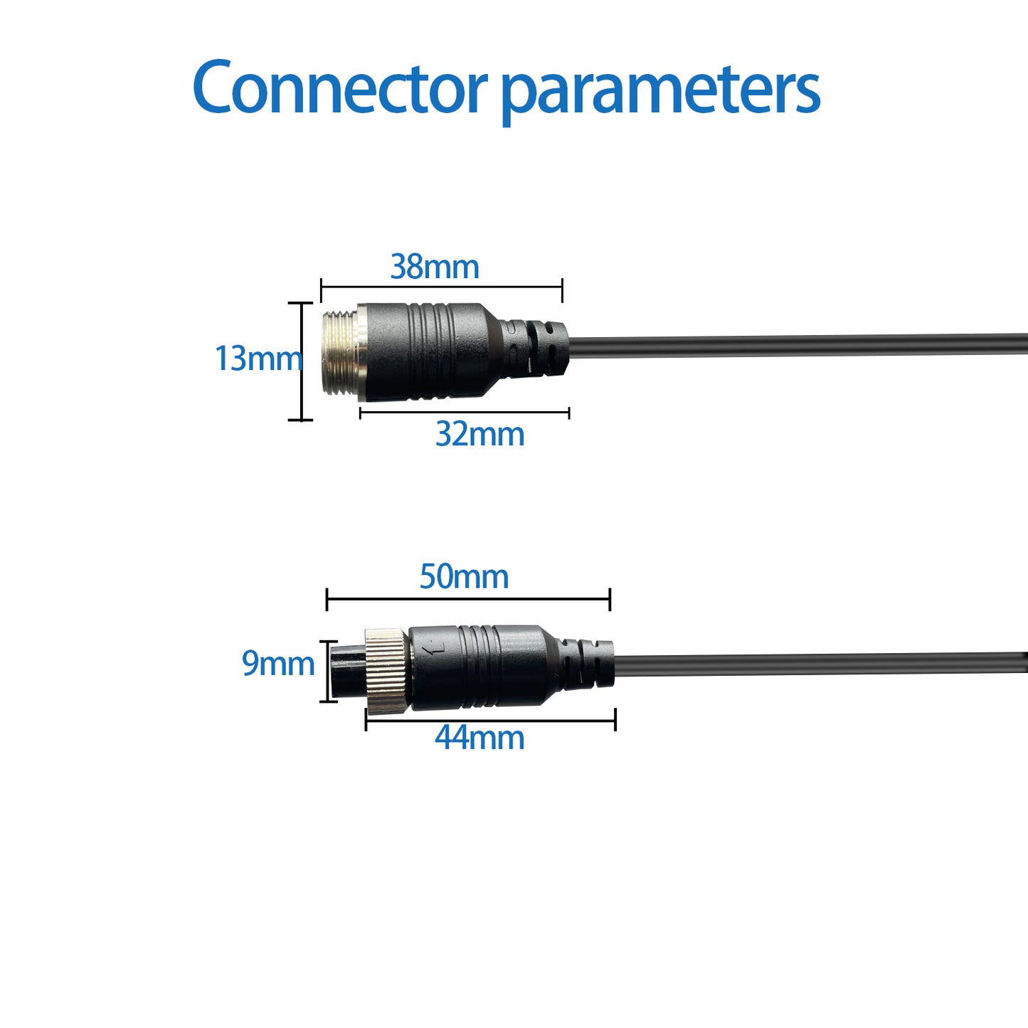 4-Pin Camera Cable 4-Pin Video Cable for Reversing Camera Rear View Camera System Truck Trailer Bus Car Waterproof