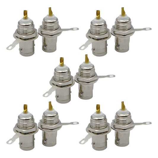 BNC Female Nut Welding Jack Adapter for Monitor Equipment RG58 RG59 RG6 RF Coaxial Cable Welder Part 10pcs