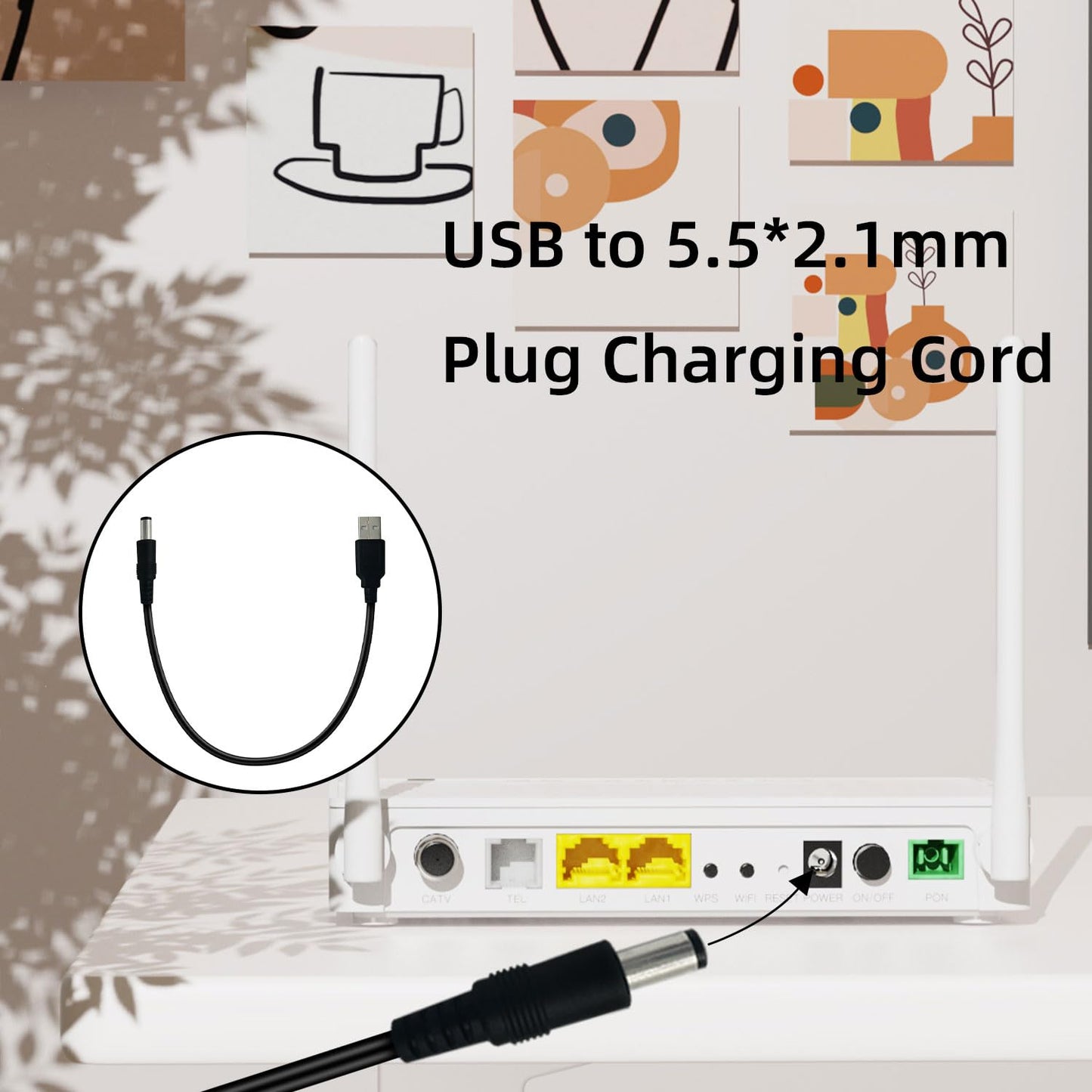 USB to 12v Adapter, DC to DC Charger 12v/3A,Suitable for: LED Light bar, IP Surveillance Camera, DVD, Router, Electric Shaver, Bluetooth Speaker and Other Devices