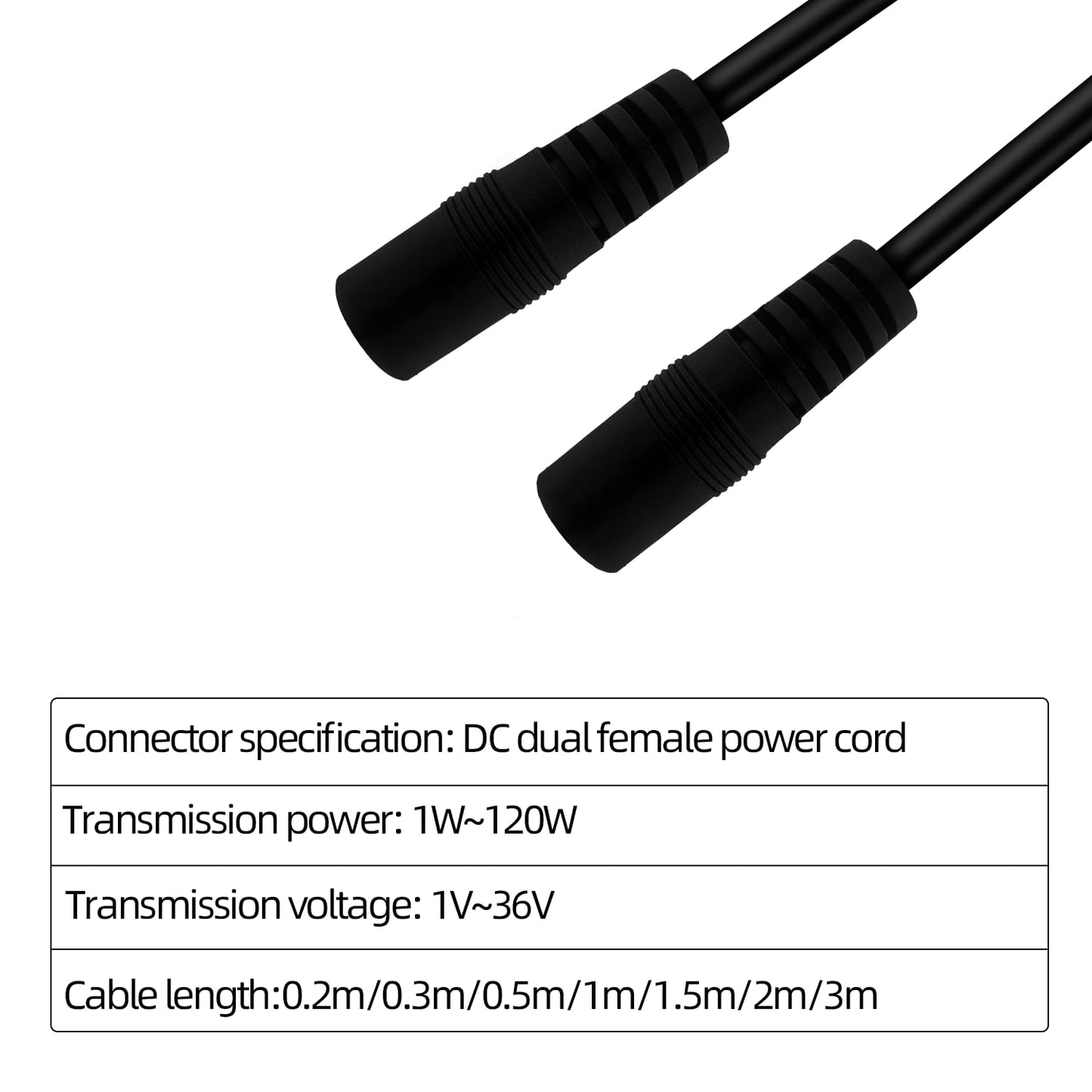 DC5.5x2.5mm, Female to Female, DC Power Extension Cord, Connection Cord